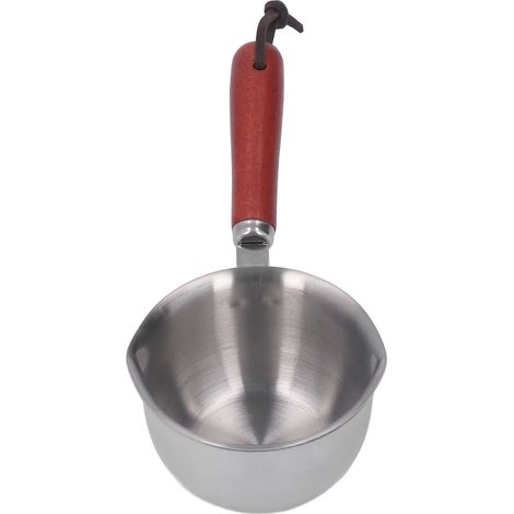 Chauffe-lait, beurre et café en acier inoxydable 304, mini-beurrier avec 2 becs verseurs pour chauffer le lait et faire fondre le beurre (120 ml). (1/5)
