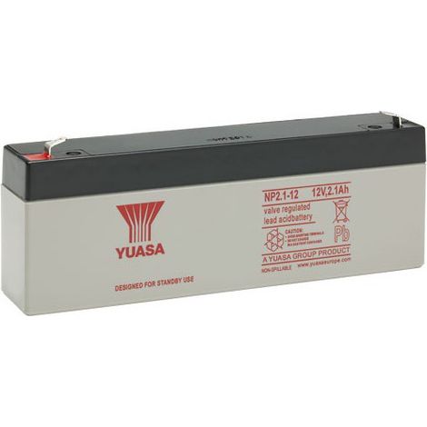Yuasa – Batterie plomb étanche 12V 2.1Ah – Technologie VRLA sans entretien – Pour alarme et portail électrique – Longueur 178mm