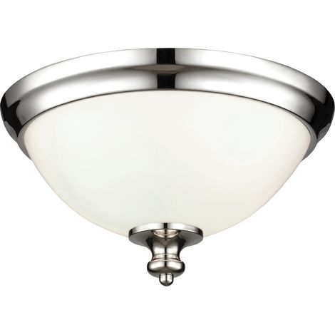 Elstead Parkman - Plafonnier à 2 ampoules au fini nickel poli, E27 (1/4)
