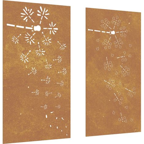 Décorations murales de jardin 2pcs 105x55 cm design de fleur CFW467845