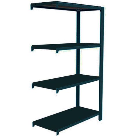OFFICLICK Étagère 4 étagères en métal sans vis (150x90x40cm) ANTHRACITE (1/2)