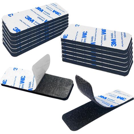 (3cm x10cm)Ruban adhésif double face avec fermetures auto agrippantes – 12 jeux – support adhésif, convient à une utilisation intérieure ou extérieure – aucun perçage ni vis requis.