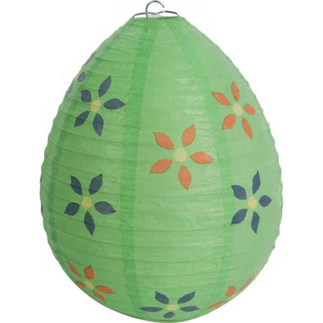 Faltbare Papierlaterne in Eiform, 25 cm, grün (1/3)