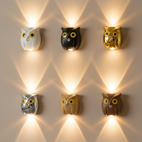 Hibou Veilleuse Luminosité Dimmable Applique Murale Sensible (1/5)