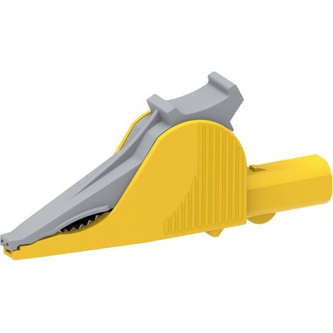 Electro PJP 5066-IEC-CD1-J Pince crocodile enfichable 4 mm CAT III 1000 V, CAT IV 600 V jaune (1/2)