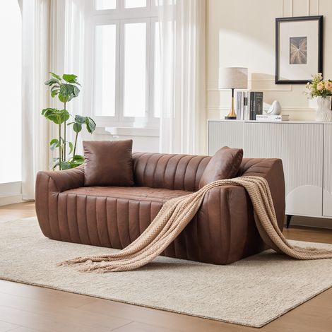 Sofá de 2 plazas, sofá moderno con cojines gruesos: sofá tapizado para dormitorio, oficina y sala de estar. (1/5)