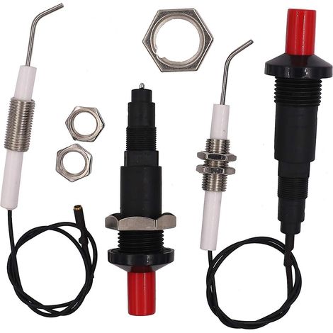Allumeur piézo pour barbecue à gaz avec bouton-poussoir, électrode en céramique filetée universelle de 30 cm (1/5)
