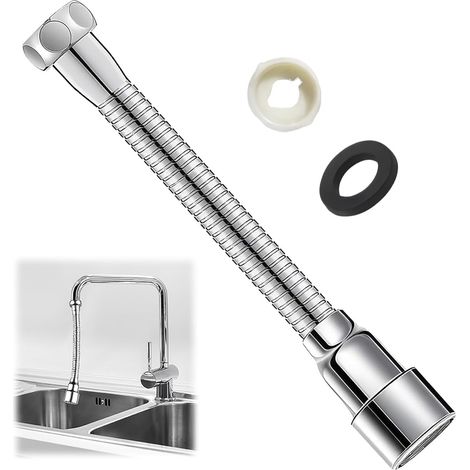 Rallonge De Robinet, Fonction Pivotante À 360°, Anti-Explosion Et Inoxydable, Convient Pour Les Rallonges De Robinet De Salle De Bain Et De Cuisine. (1/5)