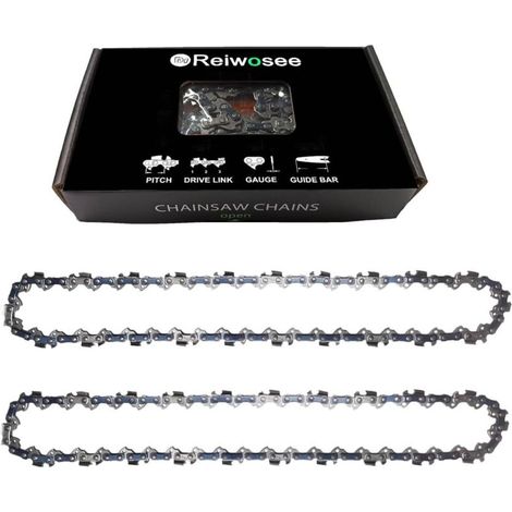 Chaînes de Scie à Chaîne pour mini Tronçonneuse Rechargeable 2pcs 8 pouces, Pas 1/4", Jauge 0.043"(1.1mm), Maillons d'entraînement 48DL Longueur de coupe utile 20cm-DOU (1/4)