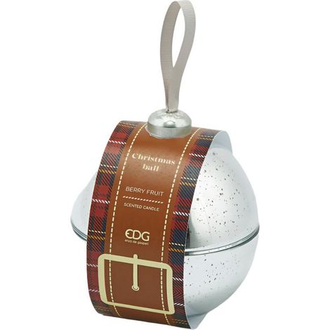 Candela a forma di sfera in vetro di D.12 per decorazioni natalizie -Rosso (1/3)
