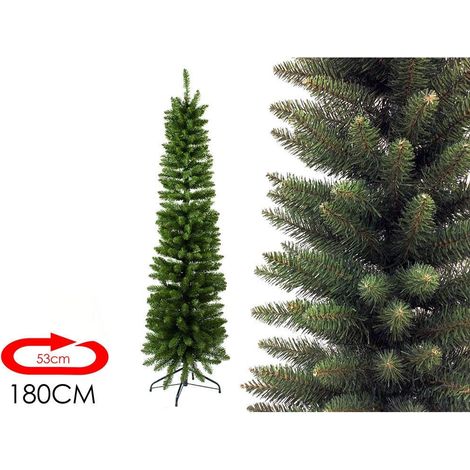 Albero di natale slim pino salvaspazio artificiale verde sottile cm180 monviso (1/4)