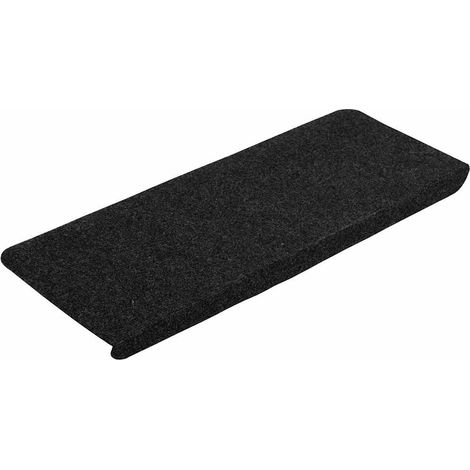 vidaXL Tappetini Autoadesivi per Scale 30 pz Neri 65x24,5x3,5 cm