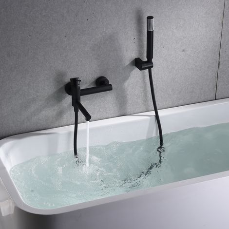 Imex - Grifo Monomando Ducha y Bañera Negro Serie Milos Stick