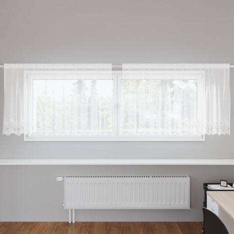 Cortina de Encaje Blanco 100 x 300 cm Poliéster vidaXL