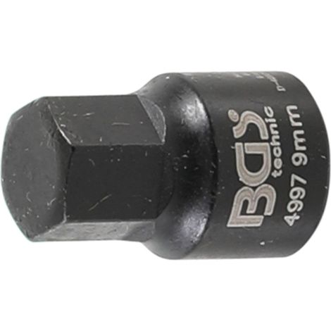 Llave de vaso para pinzas de freno  hexágono interior  extra corta  9 mm (1/2)