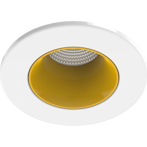 Collerette métal pour encastré EF8 ronde couleur : blanc/doré ARIC 11037