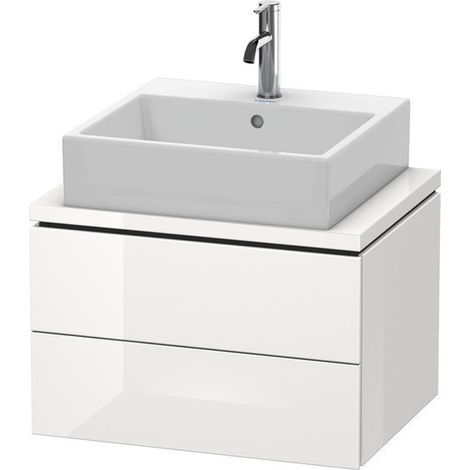 Meuble bas console L-CUBE 400x620x477mm blanc brillant lack