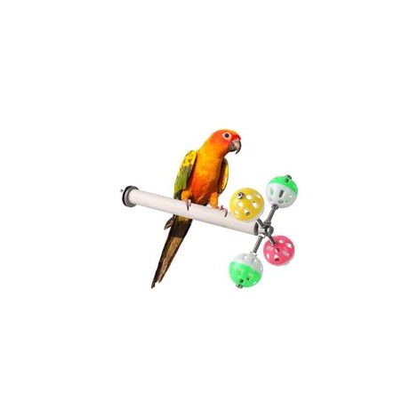 Giocattolo posatoio con palline rotanti per uccelli, parrocchetti, cocorite, calopsitte, pappagalli, parrocchetti ondulati, conuri, pappagallini, parrocchetti dal collare, inseparabili (1 pezzo) - Cre