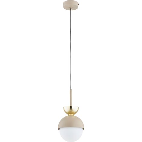Suspension décorative boule en verre beige et dorée, 1 lumière E14 10 W SATORI Alfa