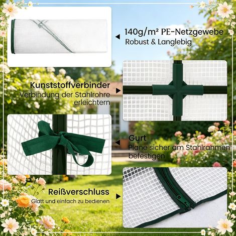 Serre de jardin robuste avec porte zippée, serre à tomates pour protection des plantes (1/5)