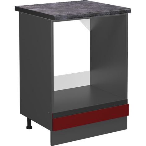 Meuble pour four R-Line, Rouge, 60 cm , PT Anthracite, Vicco