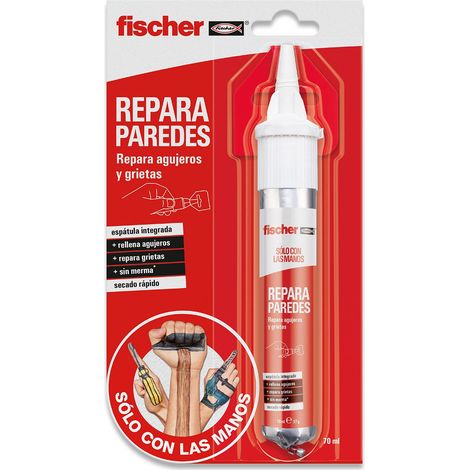 Fischer - SCLM - Stucco per parete bianco Ripara Pareti, per coprire fori e ammaccature, con spatola inclusa per una facile applicazione, 70 ml (1/3)