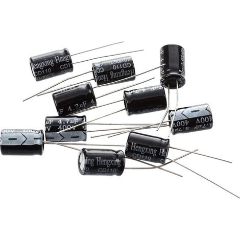10 condensatori elettrolitici radiali 4,7uF 400V 105°C 8x12mm Lotto (1/4)