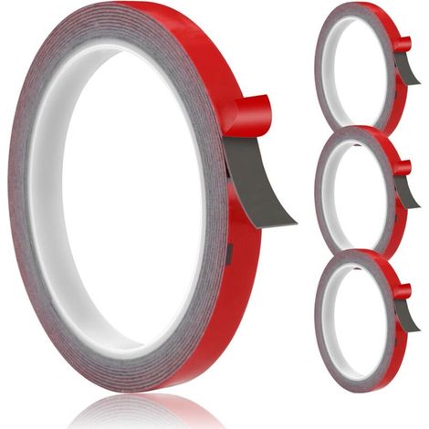 Ruban Adhésif Double Face 3m Extra Forte - 12m X 10mm (4 X 3m) - Imperméable, Ultra Résistant Pour Usage Extérieur, Réparation De Voiture, Fixation LED & DIY (1/5)