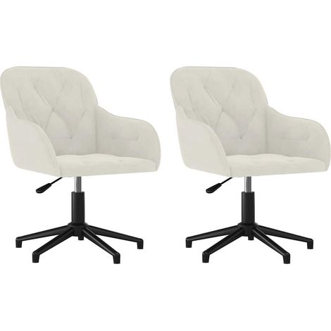 Maison Exclusive - Esszimmerstühle 2 Stk. Drehbar Creme Samt