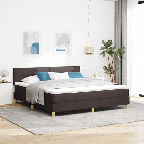 Boxspringbett mit Kissen Dunkelbraun 180 x 200 cm Stoff