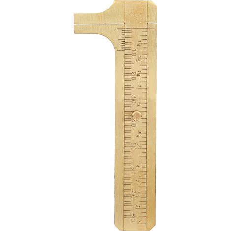 Pied à coulisse double échelle 80mm laiton outil de mesure bijoutier vérification (1/5)