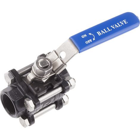 Robinet à boisseau sphérique haute pression en Acier au carbone BSPP 3/4" Poignée Bleu 2 voies ( Prix pour 1 ) (1/2)