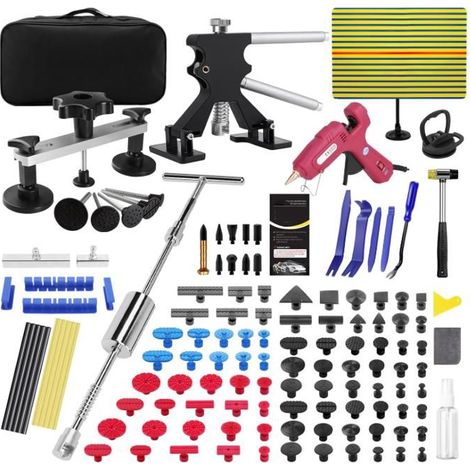 Kit Débosselage sans Peinture pour Voiture – Outils de Débosselage Carrosserie avec Marteau Extracteur, Ventouses et Accessoires (1/5)