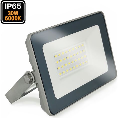 Europalamp – Lot de 5 projecteurs LED 30W étanches IP65 – Lumière blanche froide 6500K – 2680 lumens – Aluminium résistant – Installation facile