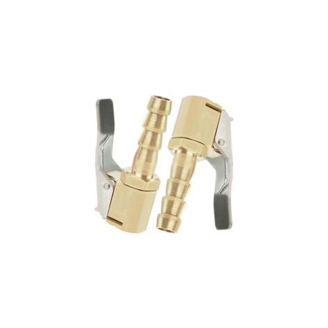 2 Pièces Embout de Gonflage,Embout Gonflage Pneu Voiture,Embout Gonfleur avec Clip,Gonflage Valve Clip Pince Connecteur Adaptateur,pour Valves de Pneu,en Laiton,8mm (1/5)