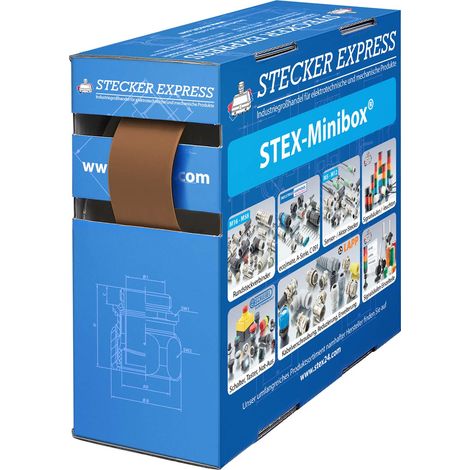 STEX24 Schrumpfschlauch 3:1, Minibox mit 2,3m, braun 18,0/6,0mm, 3/4 Zoll, WSB3 Schrumpftemperatur mind. 70°C, vollständig bei mind. 100°C - 1 Stück (1/2)