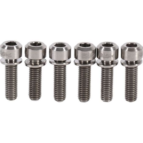 6 Pièces Vis M5 x 18mm en Titane pour Potence de VTT avec Rondelles (1/3)