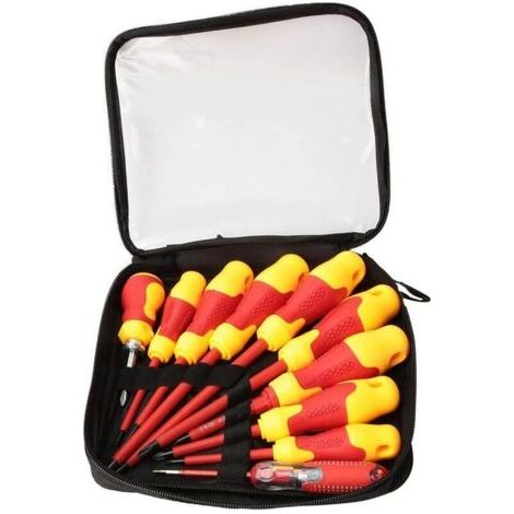 Jeu de 10 tournevis cruciformes à fente, outils de réparation pour électriciens, tournevis isolés pour électriciens (1/5)