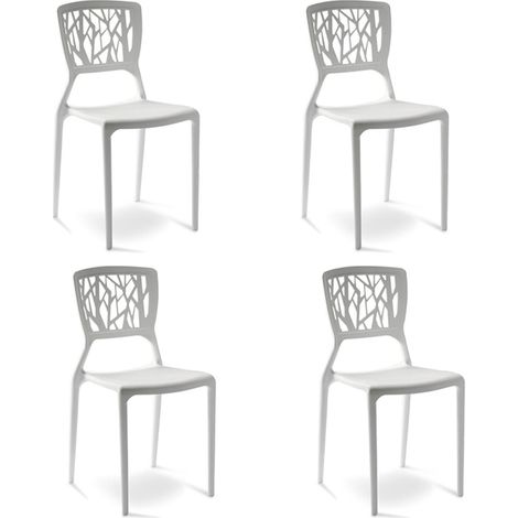 Lot de 4 chaises blanches - Verdi