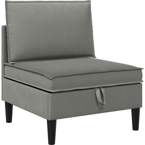 Middle Sofa with Storage Dark grey Velvet vidaXL (1/5)