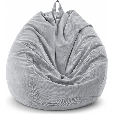 Pouf Salon pour Adulte 100 x 120 cm(sans Remplissage)- Velours Côtelé Housse de Pouf pour Intérieur et Extérieur, Gris Kids Bean Bag Cover pour Salon (1/5)