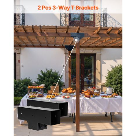 Support de Pergola - Lot de 2 - Support de Poteau Bois 92x92 mm (1/5)