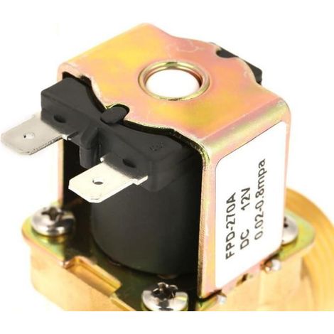 Électrovanne - Normalement Fermée - 12 V DC - Filetage G3/4 - Laiton - Pour Eau - 1 Pièce (1/4)
