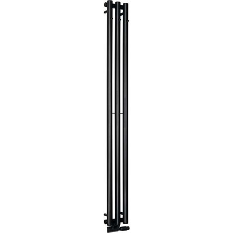 Sapho Pilon - Elemento calefactor 20 x 180 cm, 3 ganchos para toallas, negro mate IZ128T (1/5)