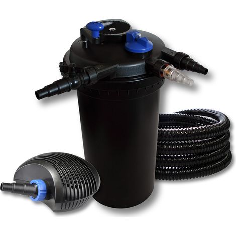 SunSun Kit Filtrado estanque presión 30000L 18W UVC Clarificador 4W ajo consumo tipo bomba 25m tubo