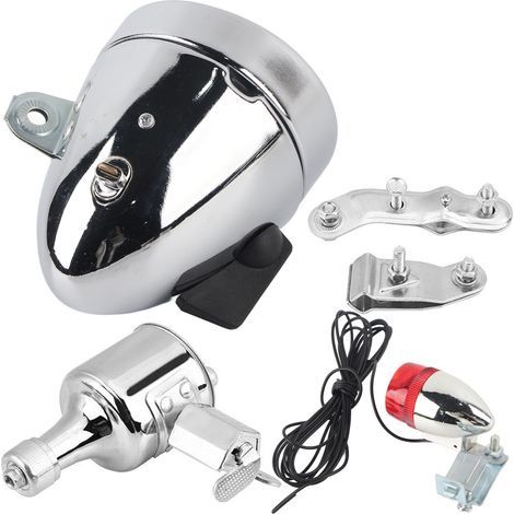 12V 6W Générateur de Friction Dynamo Phare Feu Arrière Kit pour Vélo Vélo Motorisé (1/5)