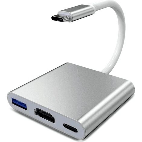 Adaptateur USB-C vers HDMI 4K – Convertisseur vidéo Type C – Port USB 3.0 pour périphériques – Charge rapide USB-C (1/5)