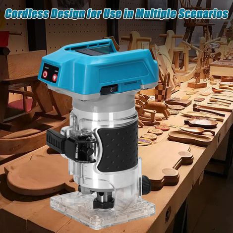 Adjustable speed brushless wood carving machine, multifunctional electric machine for milling, carving and grooving wood, speed 18,000 rpm (1/5)