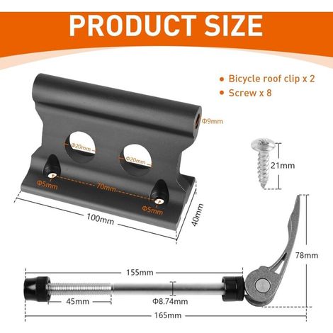Support De Fourche De Vélo - En Alliage D'aluminium - Pour Fourche Avant À Serrage Rapide - Compatible Camion SUV Remorque - 1 Pièce (1/4)