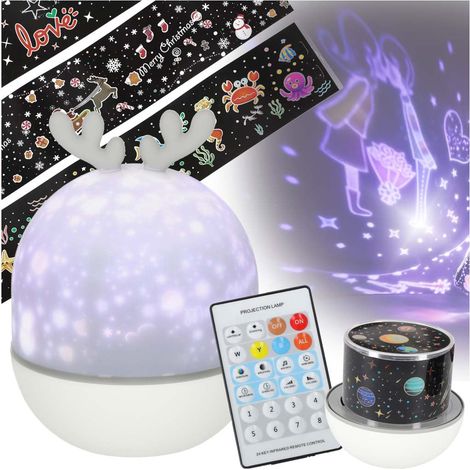 LED-Sternenprojektor-Nachtlicht, USB, Fernbedienung, 6 Dias (1/5)